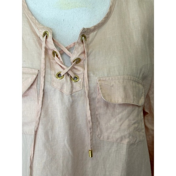 Company Ellen Tracy champagne (light peach) linen tunic, extra large, layering - Picture 4 of 7